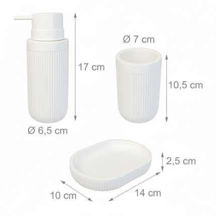 3-Piece Synthetic Resin Bathroom Accessories Set