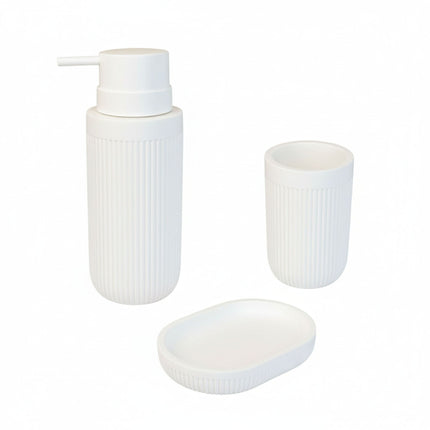 3-Piece Synthetic Resin Bathroom Accessories Set