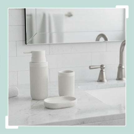 3-Piece Synthetic Resin Bathroom Accessories Set