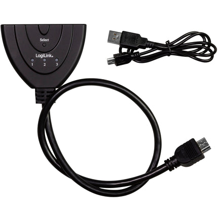 3-Port HDMI Switch, Bi-Directional, 4K UHD 30Hz