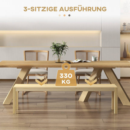 3-seater pine kitchen bench in country style, 330 kg capacity