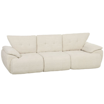 3-Seater Chenille Sofa, Frameless, Extra Wide Seats