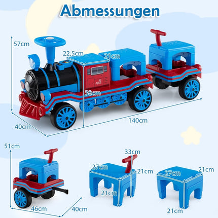 3-Seater Electric Train Set for Kids, 12V, Blue