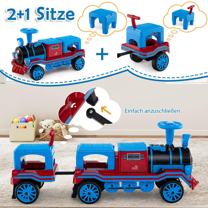 3-Seater Electric Train Set for Kids, 12V, Blue