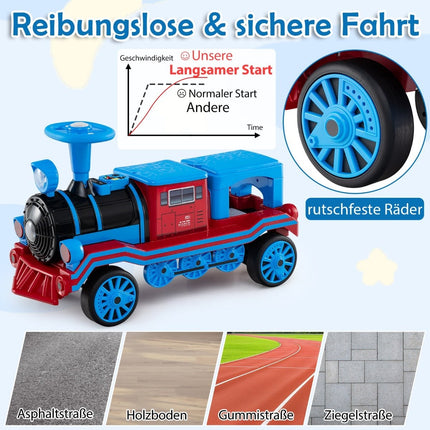 3-Seater Electric Train Set for Kids, 12V, Blue