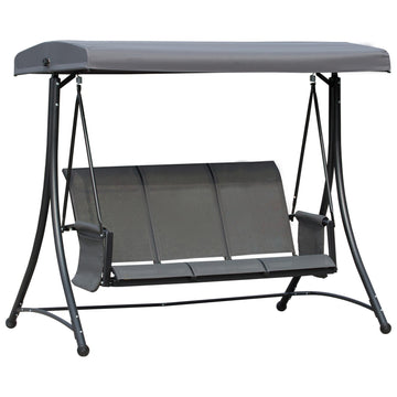 3-seater Veranda swing in aluminum with canopy, gray