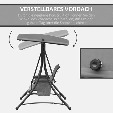 3-seater Veranda swing in aluminum with canopy, gray
