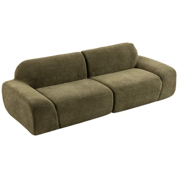 3-Seater Sofa, Chenille Upholstery, Deep Green