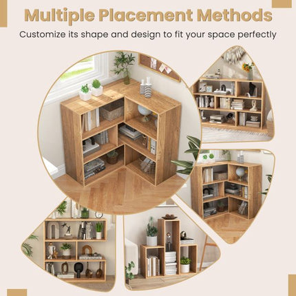 3-Shelf Open Cube Bookcase With Anti-Toppling Device