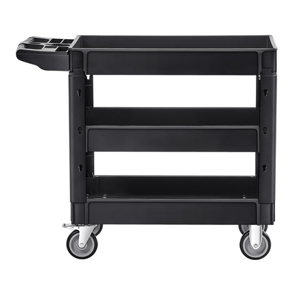 3-Shelf Utility Cart, 550 lb, Swivel Wheels with Brakes