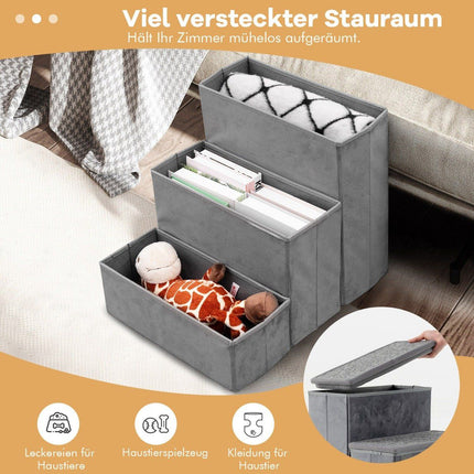 3-Step Dog Stairs Non-Slip Foldable Dog Ramp Portable Pet Climbing Ladder