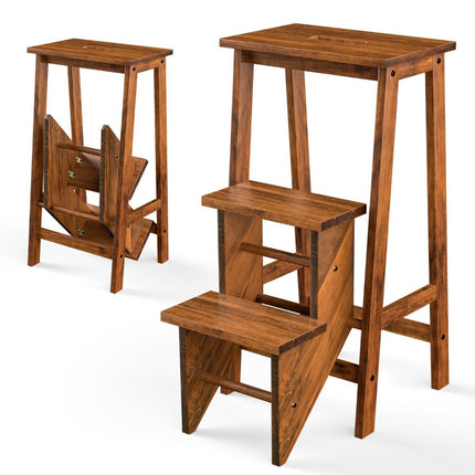 3-Step Folding Step Stool with Rotating Steps & Handle