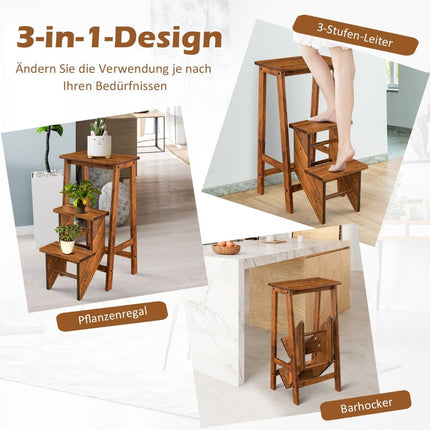 3-Step Folding Step Stool with Rotating Steps & Handle
