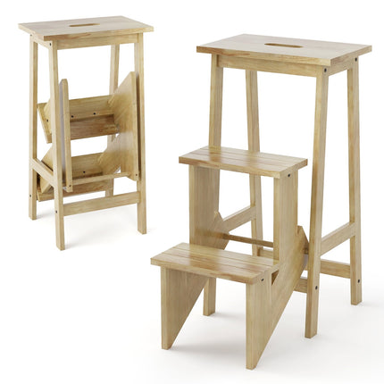 3-Step Folding Step Stool with Rotating Steps & Handle