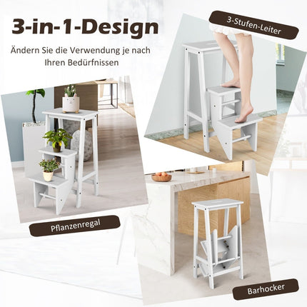 3-Step Folding Step Stool with Rotating Steps & Handle