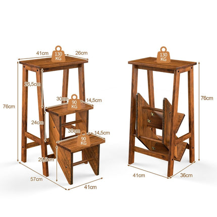 3-Step Folding Step Stool with Rotating Steps & Handle