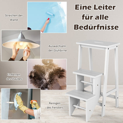 3-Step Folding Step Stool with Rotating Steps & Handle