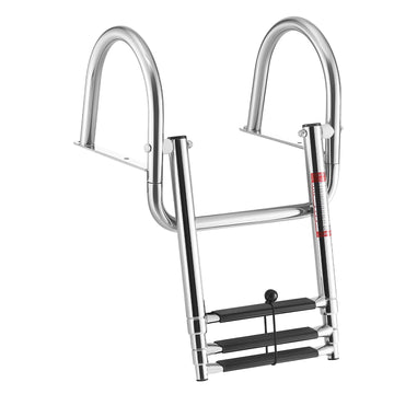 3-Step Stainless Steel Telescoping Boat Swim Ladder, 600 lb