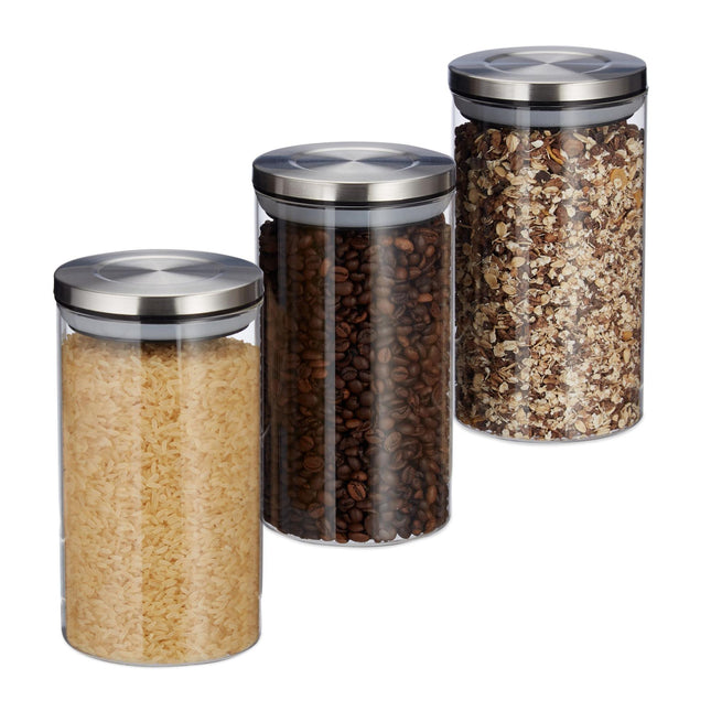 3 Voorraadpotten 1000 ml
