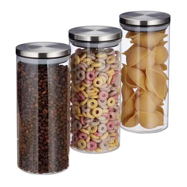 3 Voorraadpotten 1300 ml