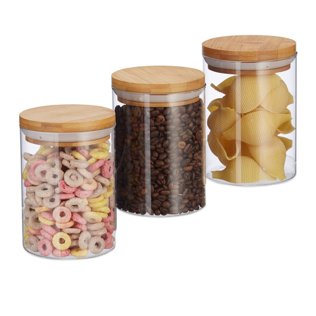 3 Voorraadpotten 600 ml