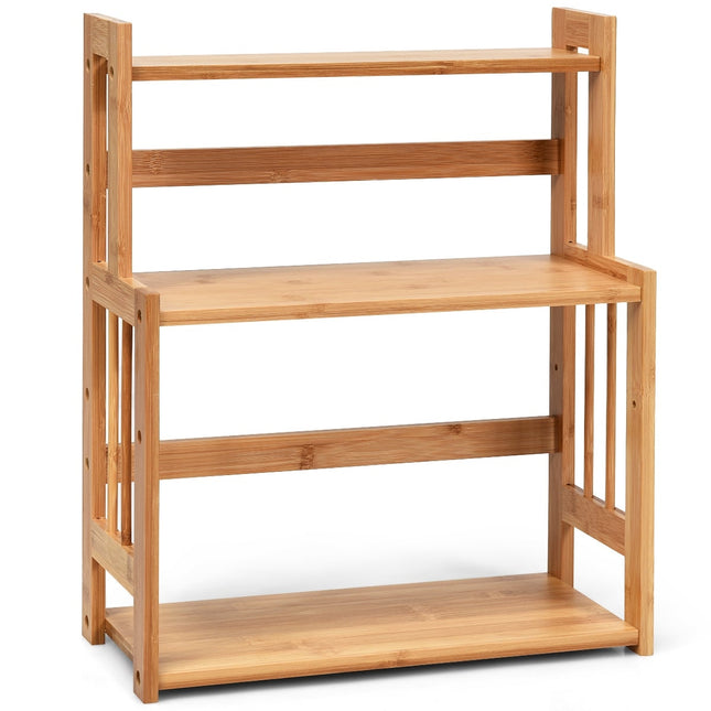 3-Tier Adjustable Bamboo Spice Rack for Kitchen Storage