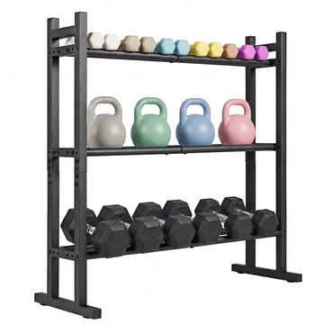 3-Tier Adjustable Dumbbell Rack, 529LB Capacity, Black