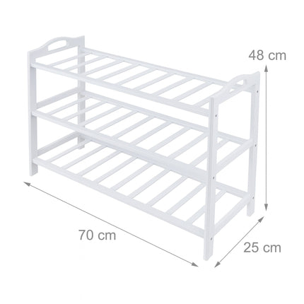 3-Tier Bamboo Shoe Rack for 9 Pairs