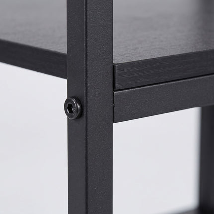 3-Tier Black Printer Stand with Adjustable Shelf
