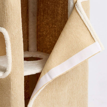 3-Tier Cat House with Sisal Post & Toy - Beige