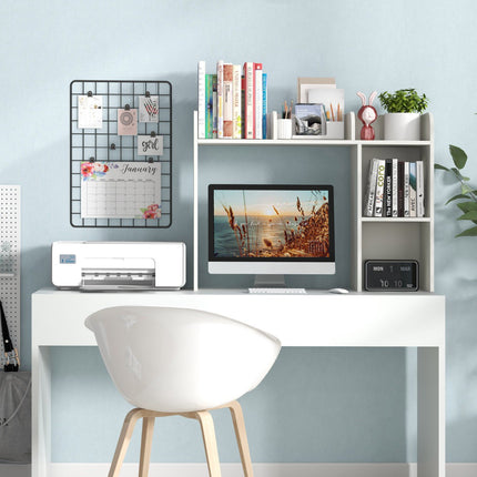 3-Tier Desk Bookshelf, 4 Shelves, Fits 27-Inch Monitor