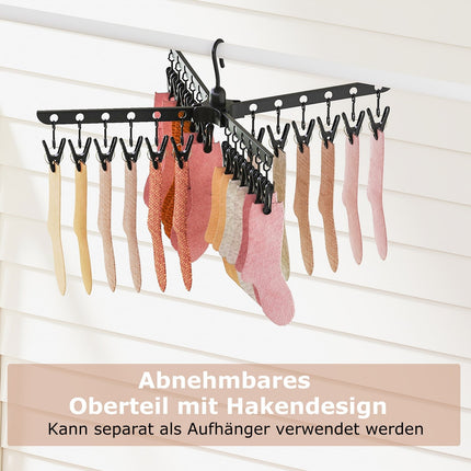 3-Tier Foldable Clothes Drying Rack, 178cm, Black