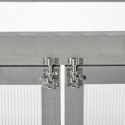 Greenhouse cold frame box, wood & polycarbonate, weatherproof