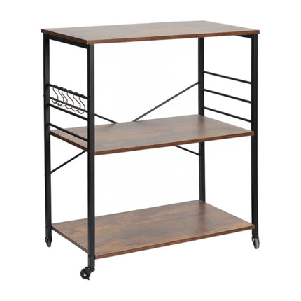 3-Tier Kitchen Cart With Wheels, 6 S-Hooks