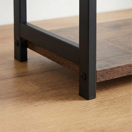 3-Tier Kitchen Spice Rack, MDF and Iron, Brown/Black