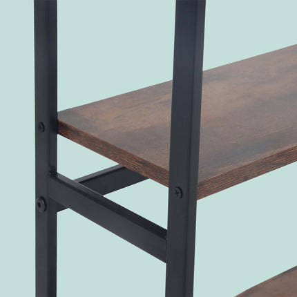 3-Tier Kitchen Spice Rack, MDF and Iron, Brown/Black