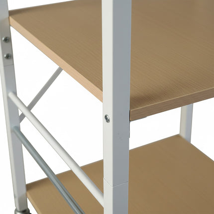 3-Tier Kitchen Trolley with Hooks and Wheels