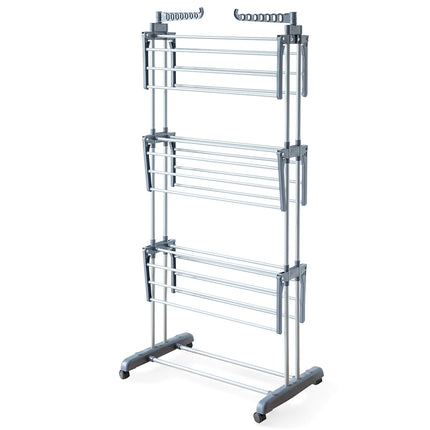 3-Tier Laundry Drying Rack, Foldable, Wheeled, 169 cm