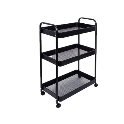 3-Tier Metal Mesh Storage Trolley Cart With Wheels