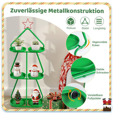 3-Tier Metal Plant Stand – Christmas Tree Design