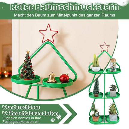 3-Tier Metal Plant Stand – Christmas Tree Design
