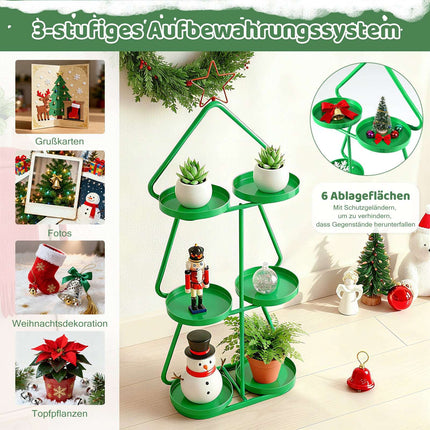 3-Tier Metal Plant Stand – Christmas Tree Design