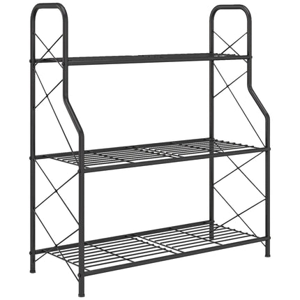 3-Tier Metal Plant Stand with Handles, 78 cm, Black