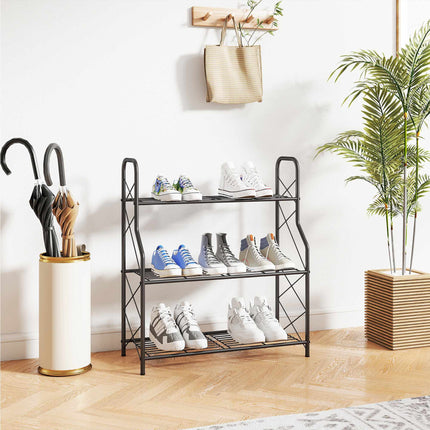 3-Tier Metal Plant Stand with Handles, 78 cm, Black