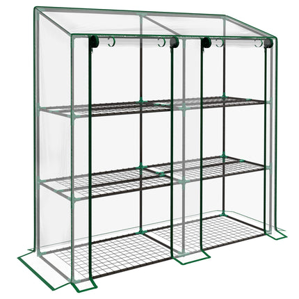 3-Tier Mini Greenhouse with 6 Wire Shelves, Transparent Cover