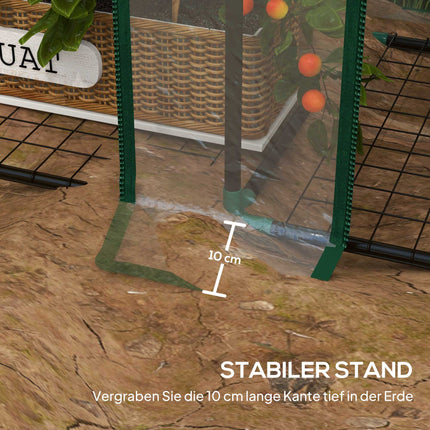 3-Tier Mini Greenhouse with 6 Wire Shelves, Transparent Cover