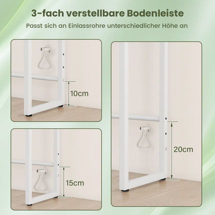 3-Tier Over-Toilet Bathroom Shelf, 64x24x162 cm, White