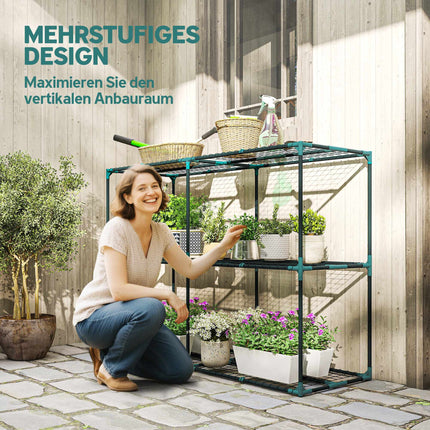 3-Tier Plant Stand, Steel, 20kg Capacity, Dark Green