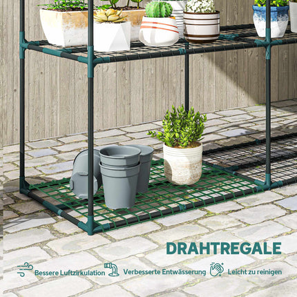3-Tier Plant Stand, Steel, 20kg Capacity, Dark Green