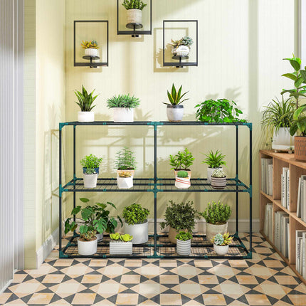 3-Tier Plant Stand, Steel, 20kg Capacity, Dark Green